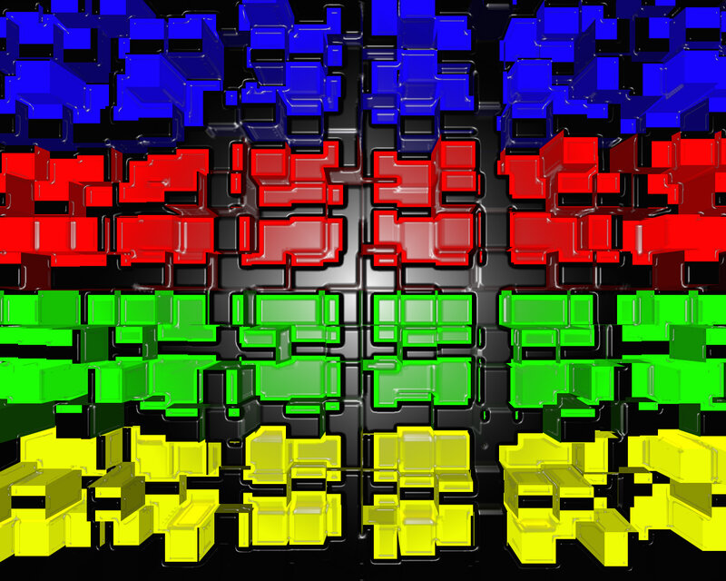 abstract geometric block pattern