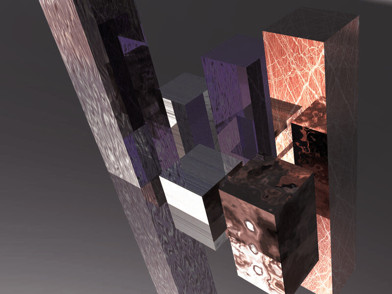 Abstract geometric block sculpture