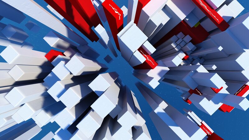 Abstract Geometric Blocks — White, Dynamic