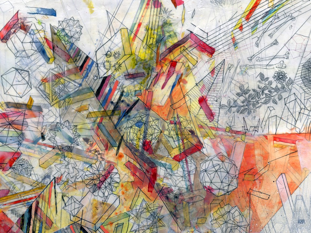 Abstract geometric collage art