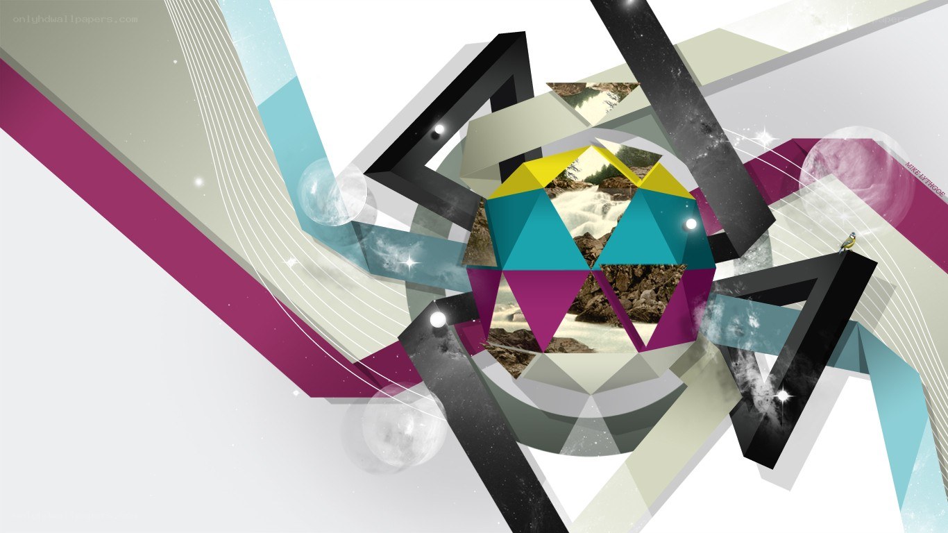 abstract geometric collage art