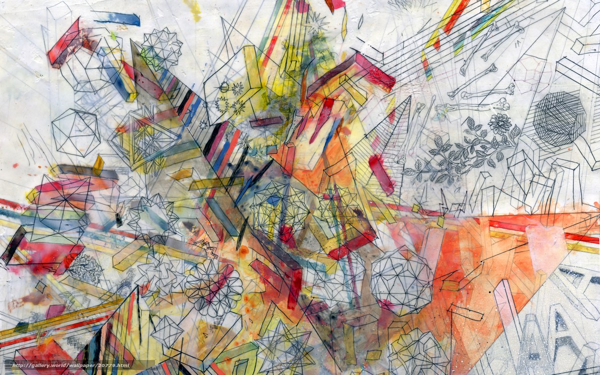 Abstract geometric collage art