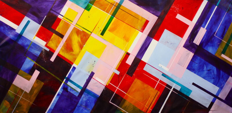 Abstract geometric color composition