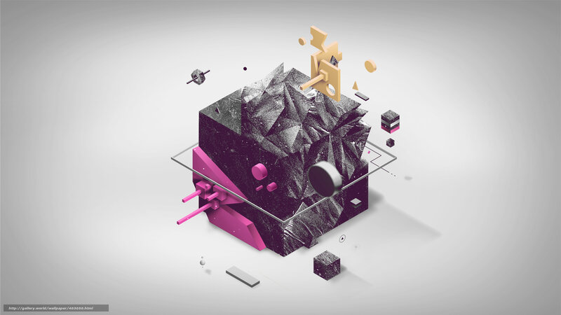 Abstract Geometric Composition — Black, Minimalist, 3d Render