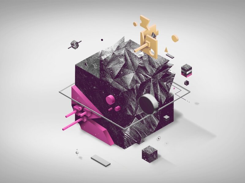 Abstract Geometric Composition — Black, Minimalist