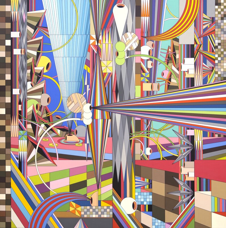 Abstract Geometric Composition — Blue, Chaotic