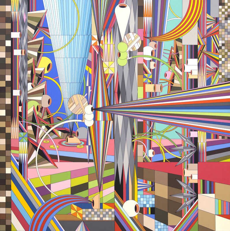Abstract Geometric Composition — Blue, Dynamic, Geometric Shapes