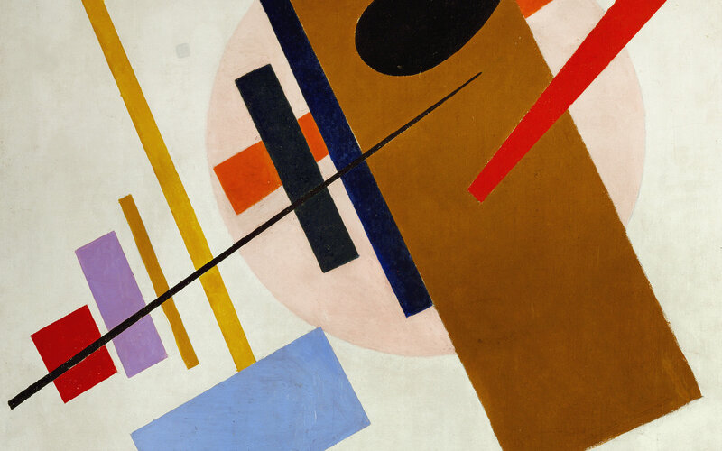 Abstract Geometric Composition — Brown, Dynamic, Lines