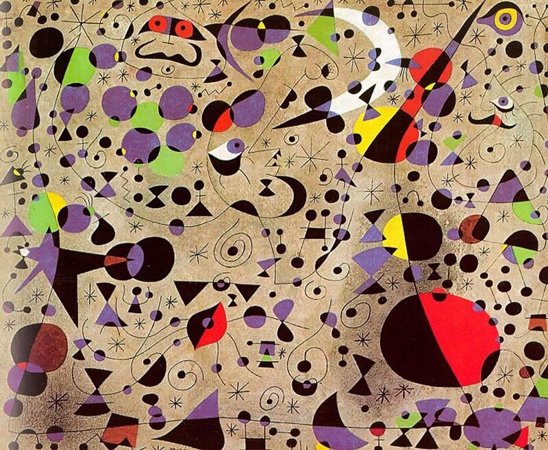 Abstract Geometric Composition — Purple, Chaotic