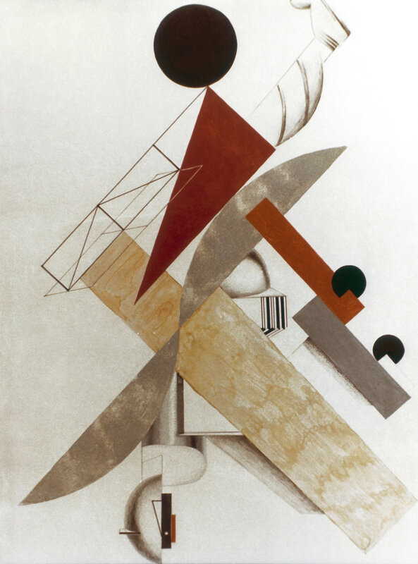 Abstract Geometric Composition — Red, Calm