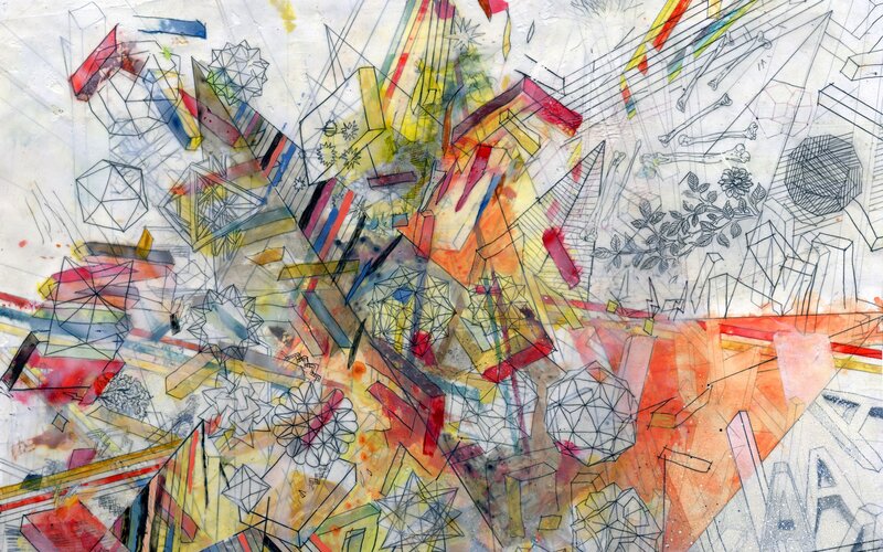 Abstract Geometric Composition — Red, Chaotic
