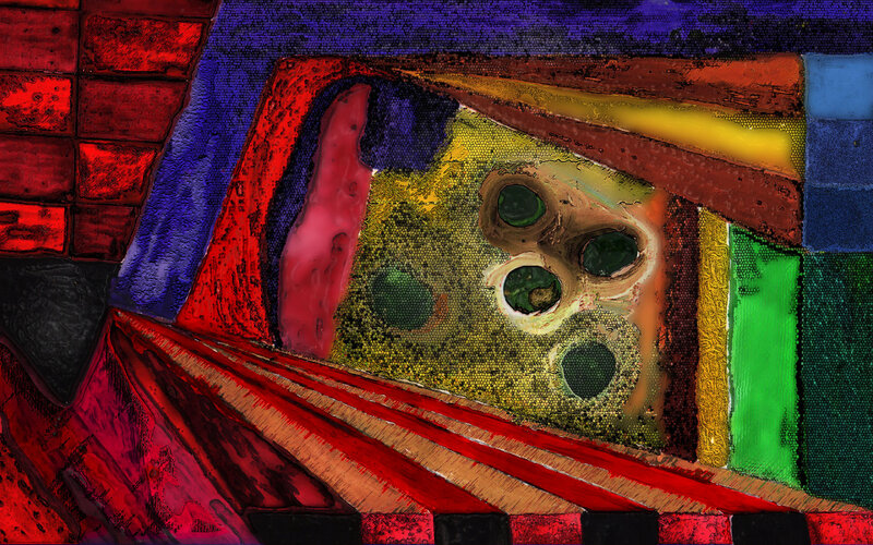 Abstract Geometric Composition — Red, Vibrant