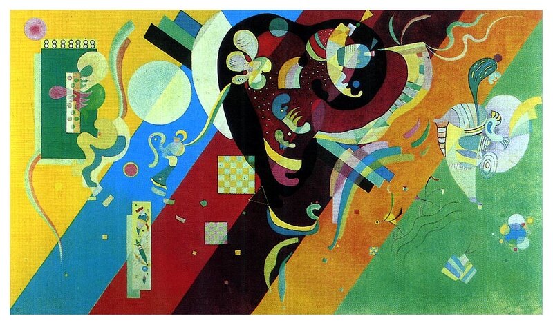 Abstract Geometric Composition — Yellow, Dynamic, Geometric Shapes