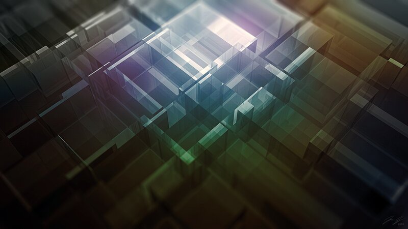 Abstract Geometric Cubes — Green