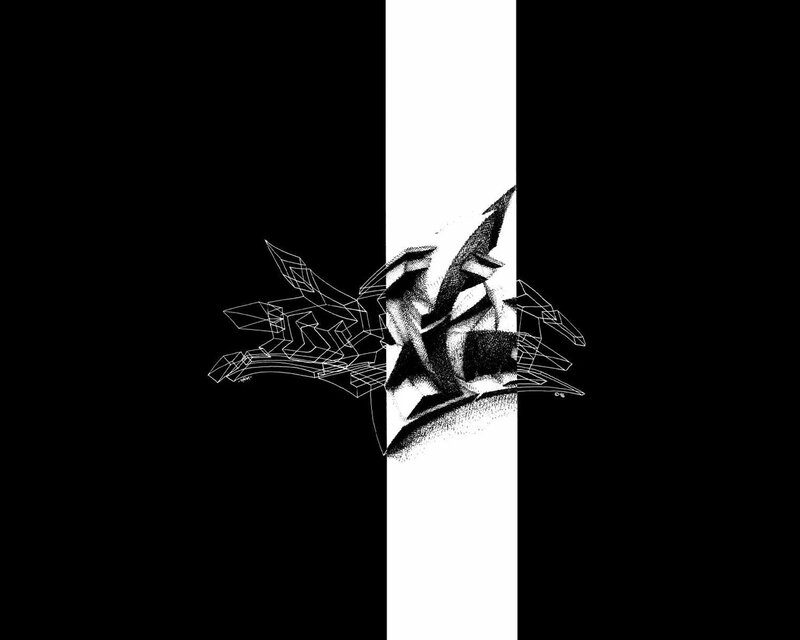 Abstract Geometric Design — Black, Dramatic
