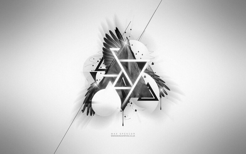 Abstract Geometric Design — Black, Minimalist, Digital Art