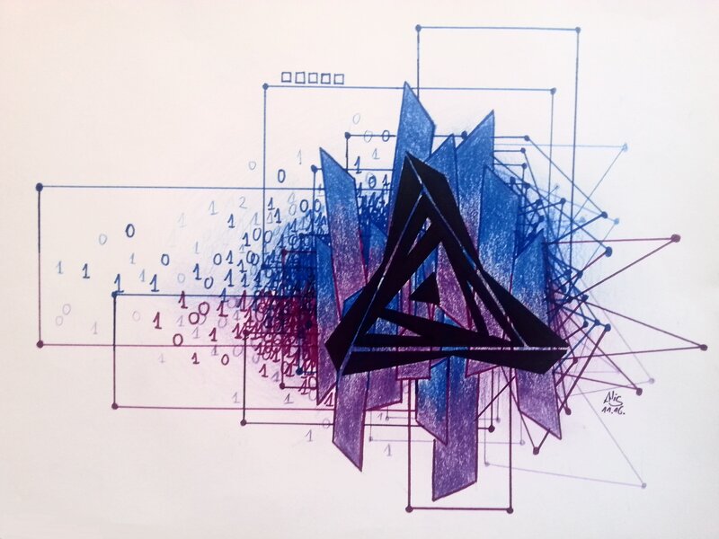 Abstract Geometric Design — Blue, Complex