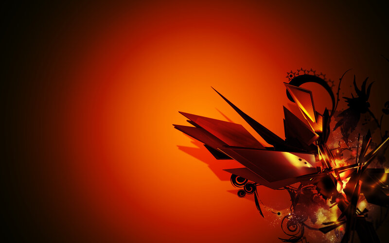 Abstract Geometric Design — Orange, Dramatic