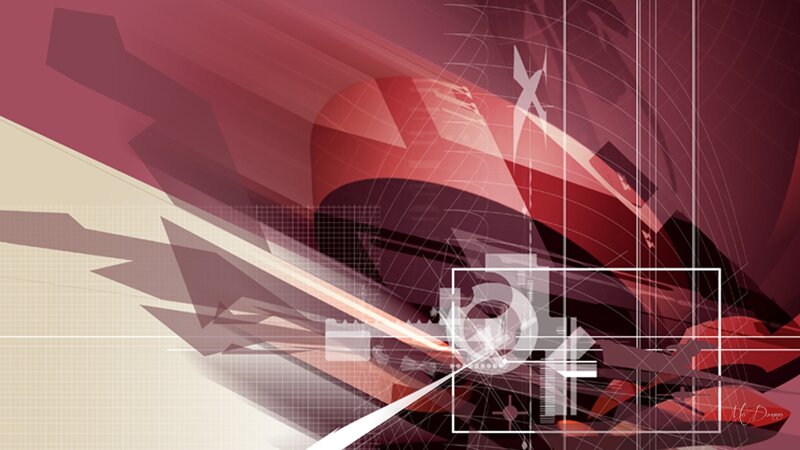 Abstract Geometric Design — Red
