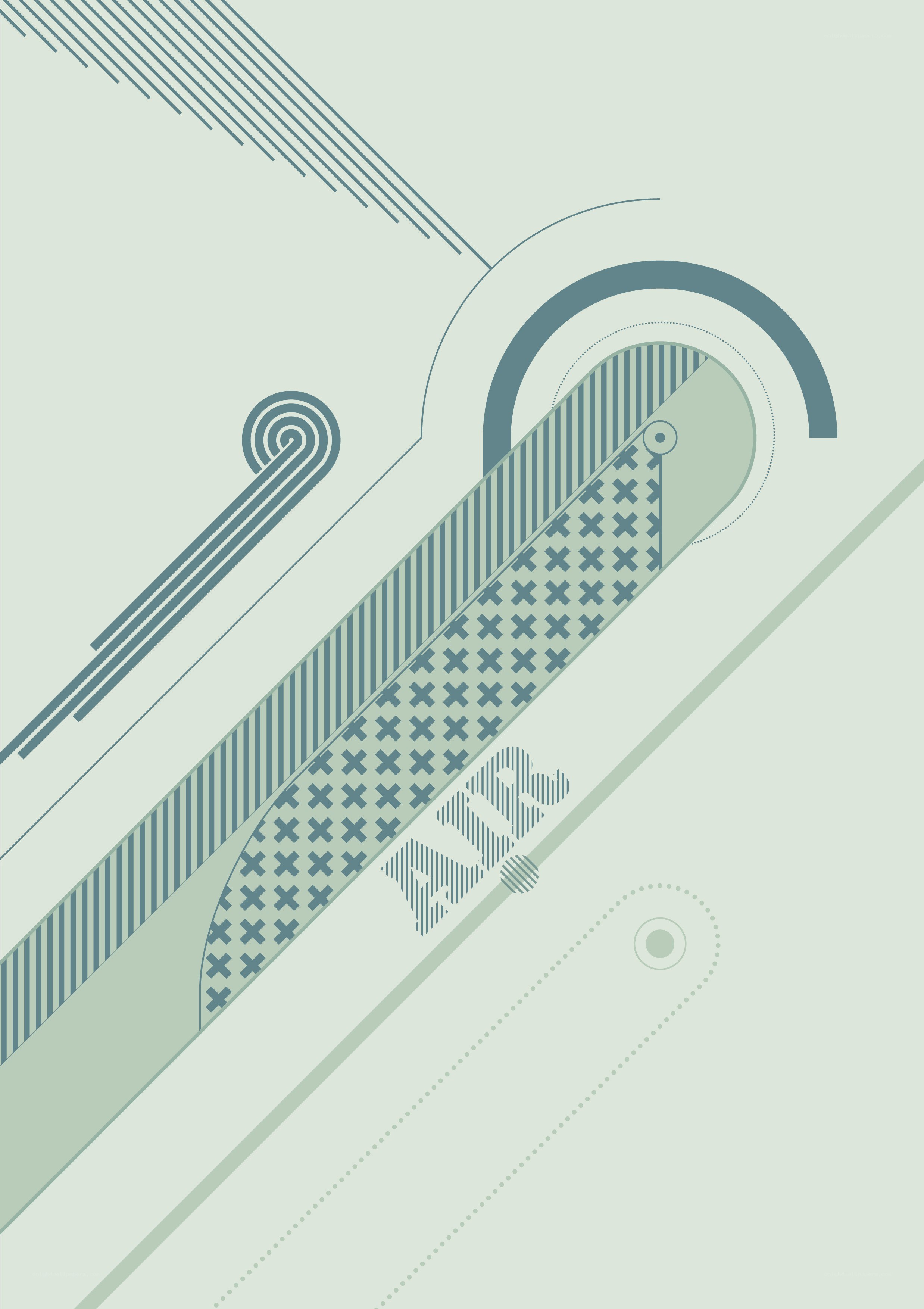 abstract geometric design with air text