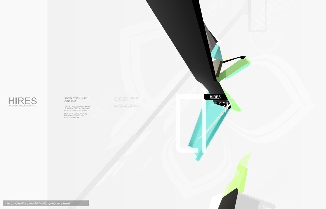 abstract geometric design with Hires logo