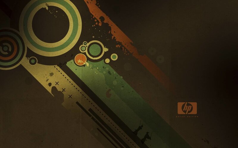 abstract geometric design with hp logo
