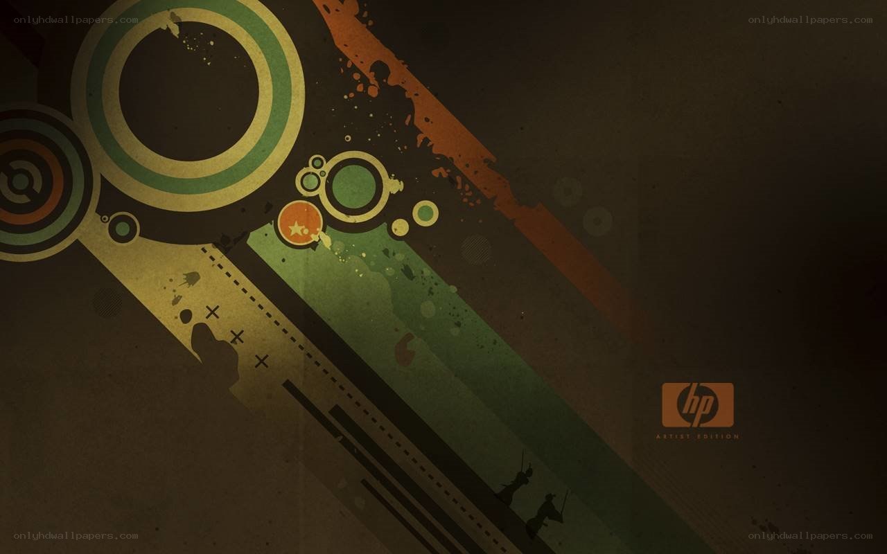 abstract geometric design with hp logo