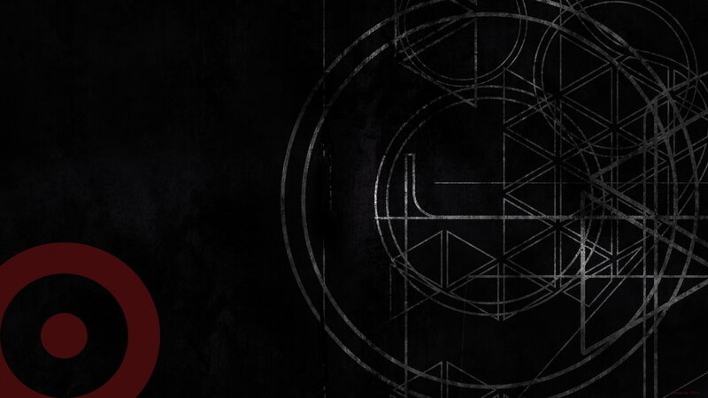 abstract geometric design with red circle