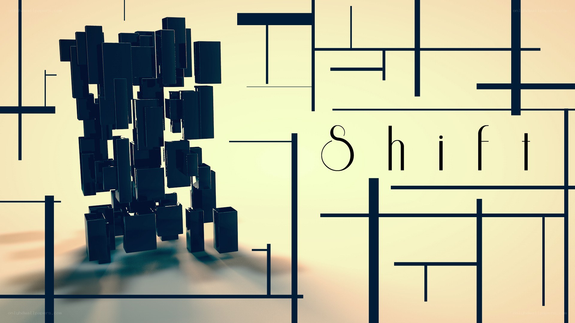 abstract geometric design with text