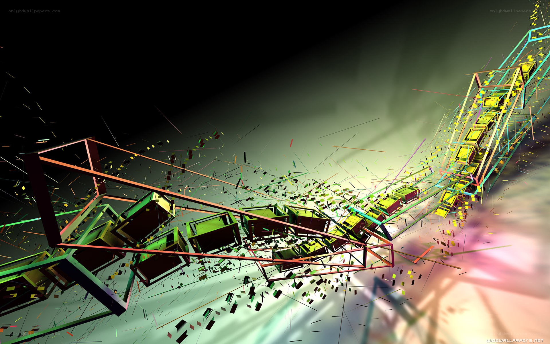 Abstract geometric explosion