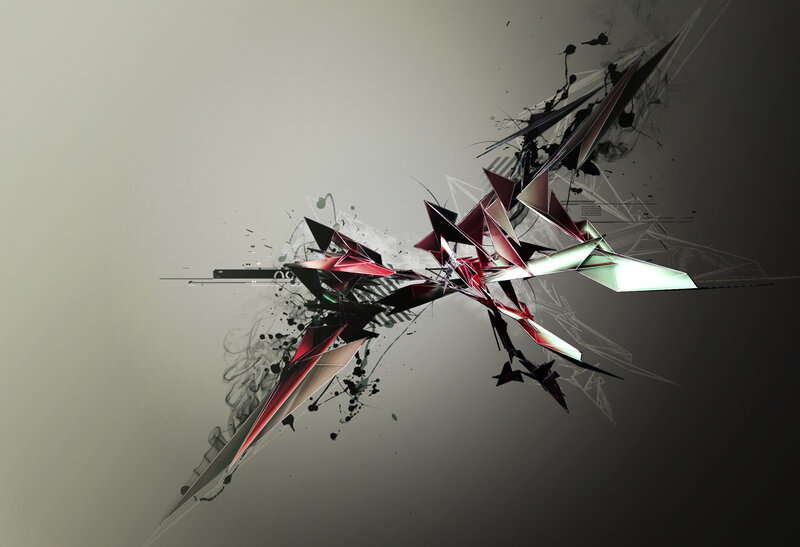 Abstract geometric explosion art