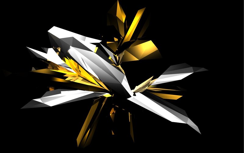 Abstract Geometric Explosion — Black, Dramatic, 3d Render, Gold