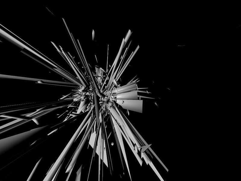 Abstract Geometric Explosion — Black, Dramatic, 3d Render