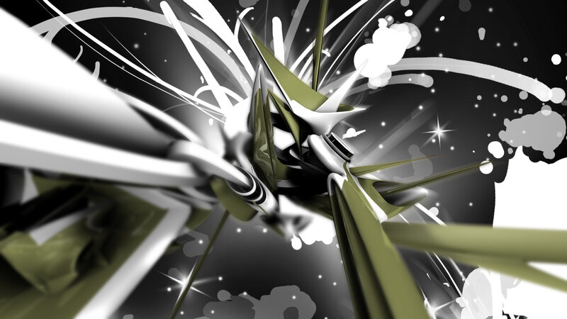 Abstract Geometric Explosion — Black, Dynamic