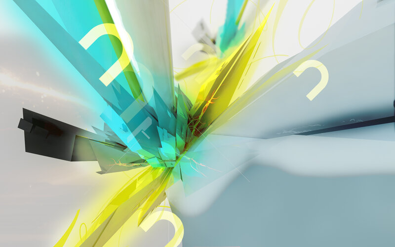 Abstract Geometric Explosion — Cyan