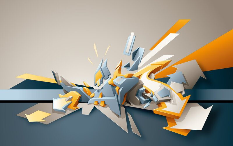 Abstract Geometric Explosion — Gray