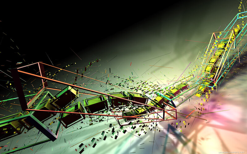 Abstract Geometric Explosion — Green, Dynamic