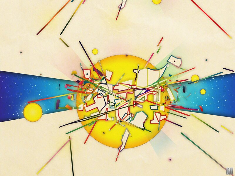 Abstract Geometric Explosion — Yellow