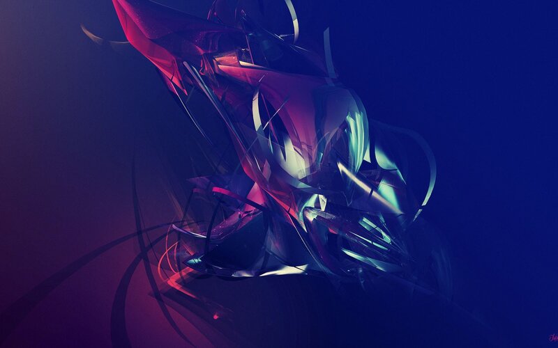 Abstract Geometric Form — Blue, Dramatic