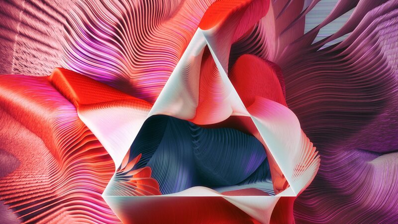 Abstract Geometric Forms — Red
