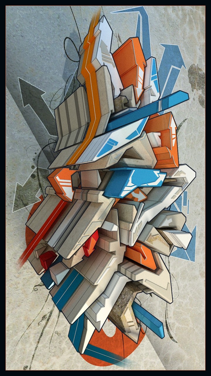 abstract geometric graffiti art