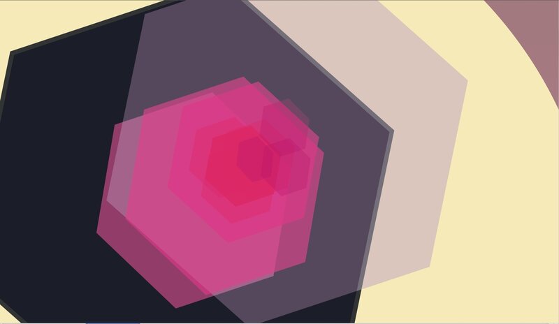 Abstract geometric hexagon design