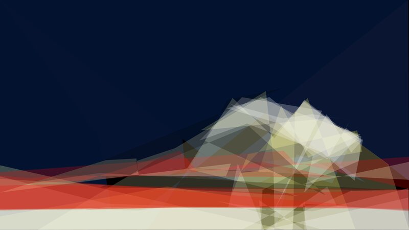 Abstract Geometric Landscape — Blue