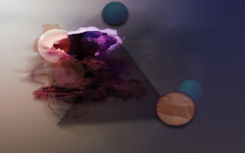 abstract geometric landscape collage