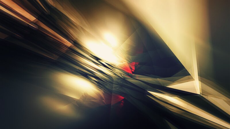 Abstract Geometric Light Burst — Gold, Dramatic, Digital Art