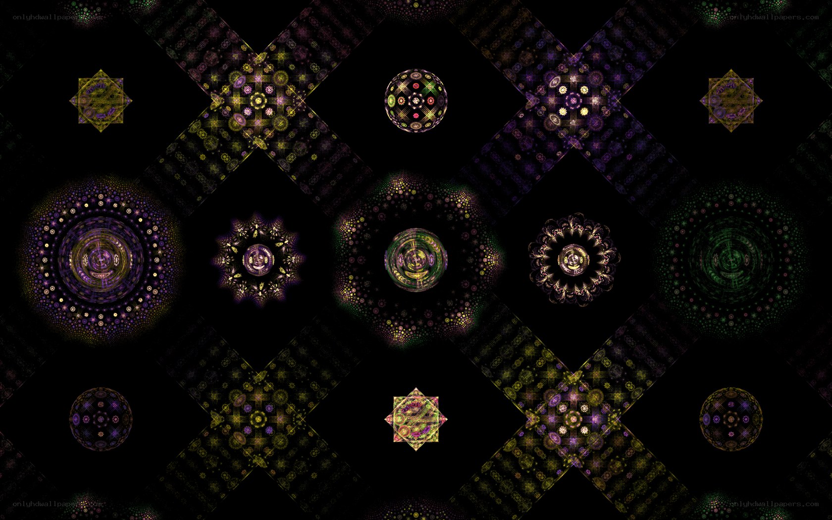 Abstract geometric mandala patterns