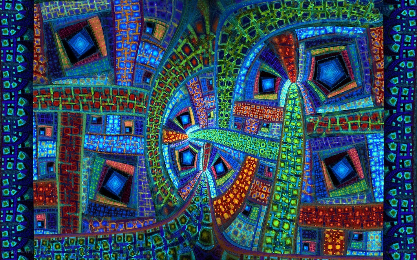Abstract geometric mosaic art