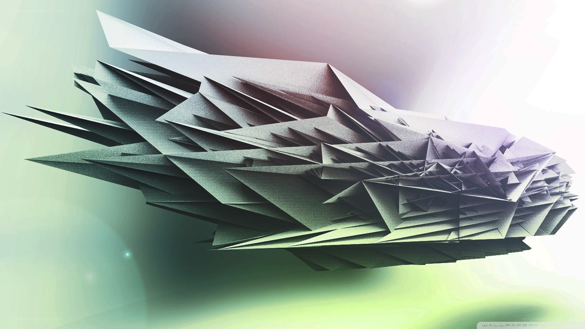 abstract geometric origami sculpture