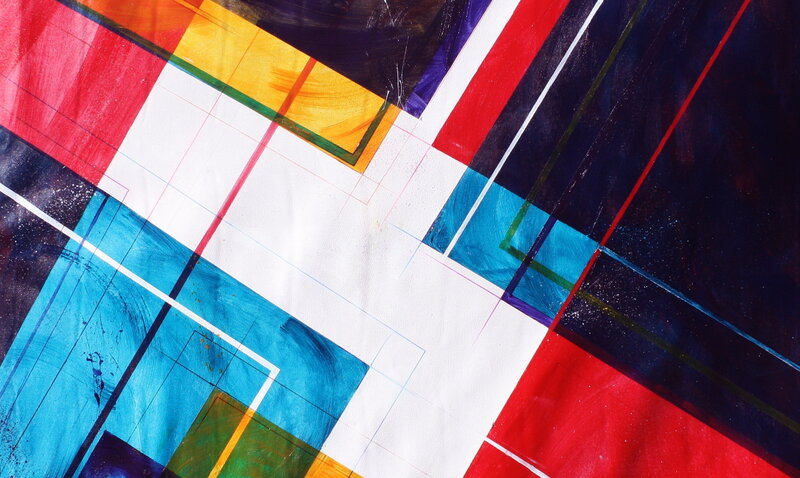 Abstract Geometric Painting — Red
