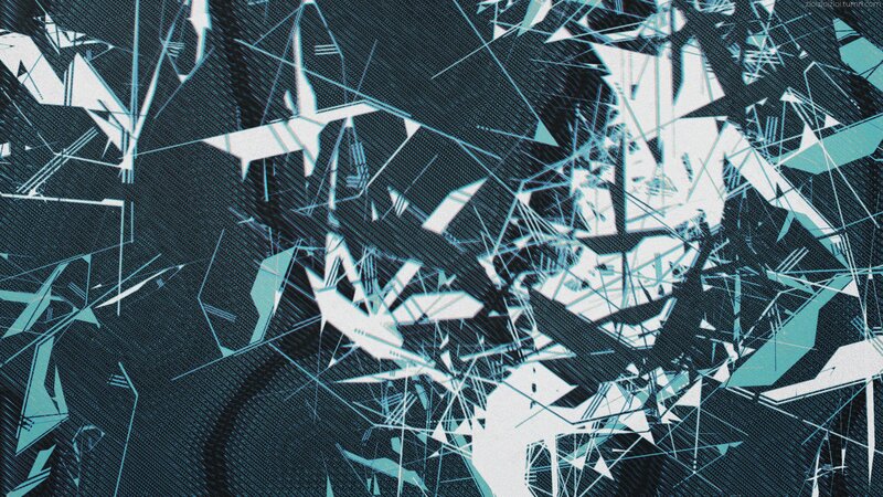 Abstract Geometric Pattern — Black, Chaotic, Digital Art